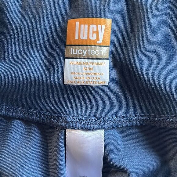 Lucy- Tech Blue Wide Leg Yoga Pants Size Medium - Picture 3 of 6